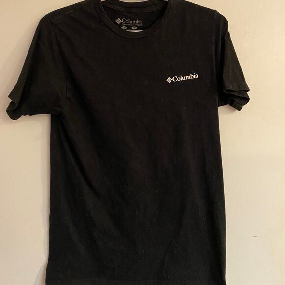 Columbia Black Cotton T-shirt Short Sleeves Sz. S - Picture 1 of 5